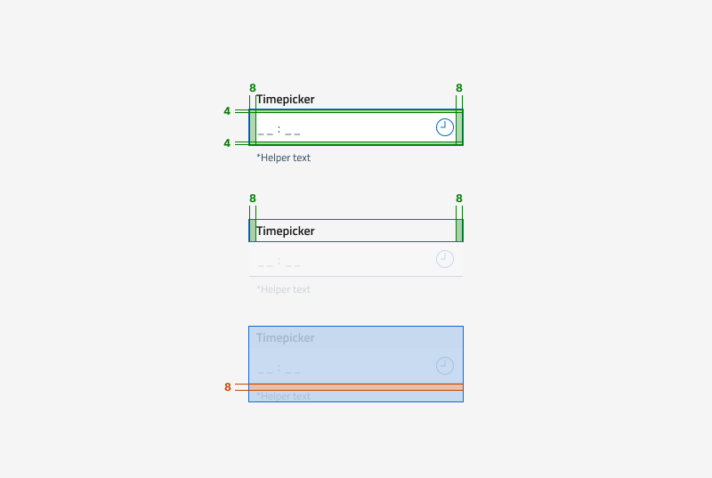 Specifiche di design del timepicker